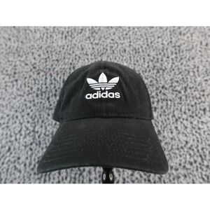 Adidas Trefoil Baseball Cap Black OSFM Cotton Adjustable Strap